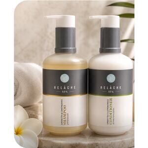 Relâche Spa Shampoo and Conditioner Unisex. Green Tea and Lemongrass